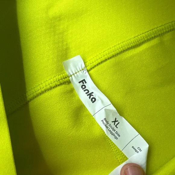 Fanka Power Sculpt, side pocket, full length leggings in Citron/Lemonade - Picture 10 of 11